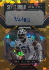 2023 Panini Prizm Draft Picks Sensational Signatures#88 Ventrell Miller Gold Ice