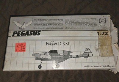 Pegasus Fokker D.XXIII 1/72 Scale Plastic Model Kit 4005 Dutch Air Force Read 