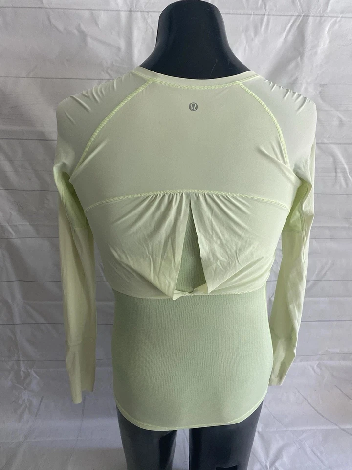Top Lululemon para mujer talla 4 verde liso manga larga Sea-Me Running *LEER # Foto 3 de 4