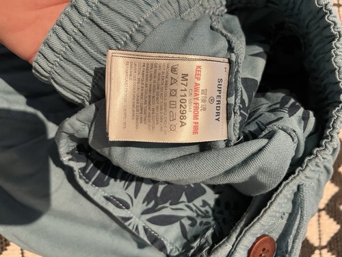 Superdry Herren Kurze Hose, Leinen Baumwolle Mischung 2XL Blau - Bild 11 von 12