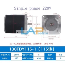 Qty:1 New 130TDY115-1 Permanent Magnet Synchronous Low Speed Motor 220V 3600mN.m