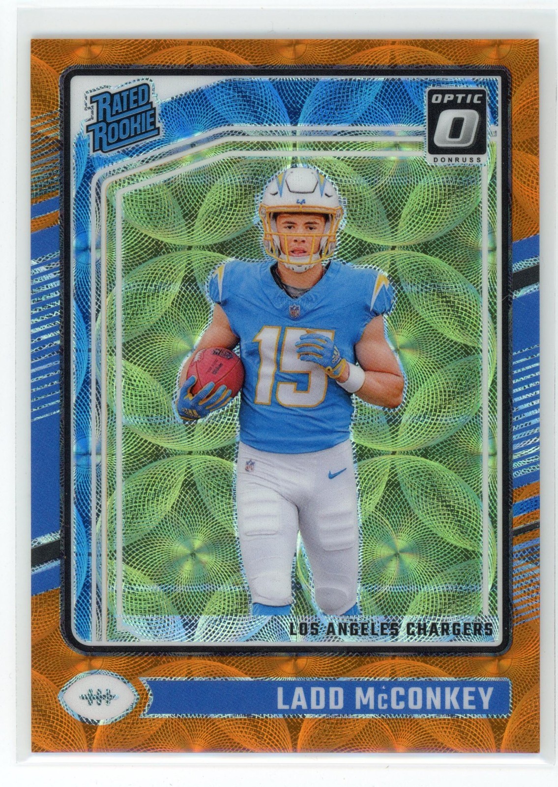 Ladd McConkey 2024 Panini Donruss Optic Rated Rookie Orange Scope Prizm /79 #266