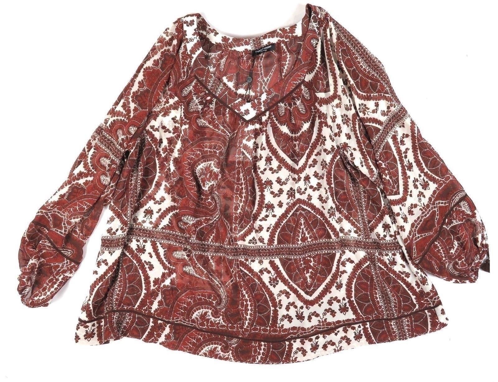1X Plus Women's Point Zero Curvy Lightweight Pullover Blouse Terra Cotta