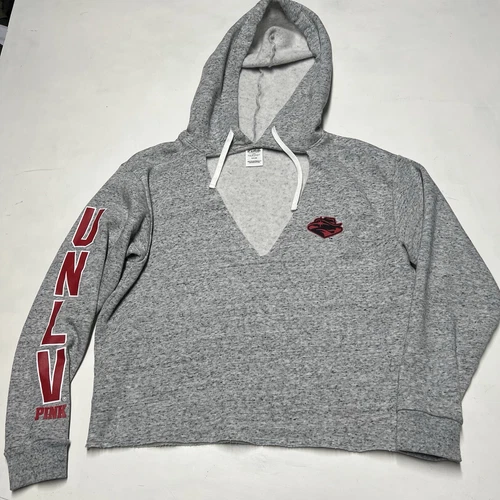 UNDERCOVER Felpa con cappuccio rosa Victoria Secret 5th & Ocean UNLV Rebels scollo a V piccola S