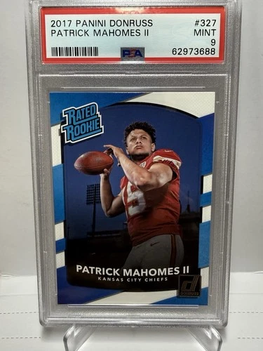 2017 Panini Donruss - Rated Rookie Patrick Mahomes II #327 (RC) PSA 9 Mint!