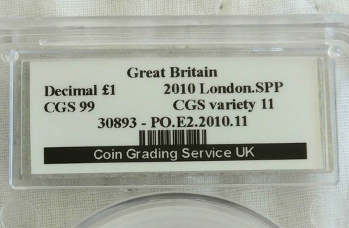 2010 CITY OF LONDON PIEDFORT £1 SILVER PROOF SLABBED CGS 99 - Picture 3 of 3