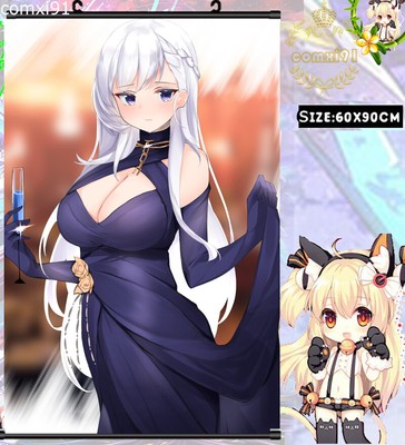 Anime Azur Lane Belfast Otaku Poster Wall Scroll Home Decor Collectible