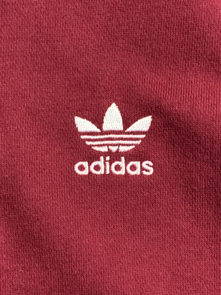 Sudadera Pullover Adidas Originales Para Mujer 1/4 Cremallera BP9519 Borgoña Talla XS Foto 3 de 4
