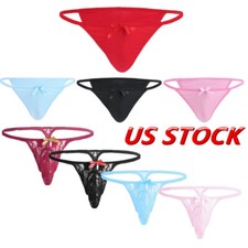 US Men Soft Stretchy Low Rise Bulge Pouch Bikini Brief Thongs Lingerie Underwear