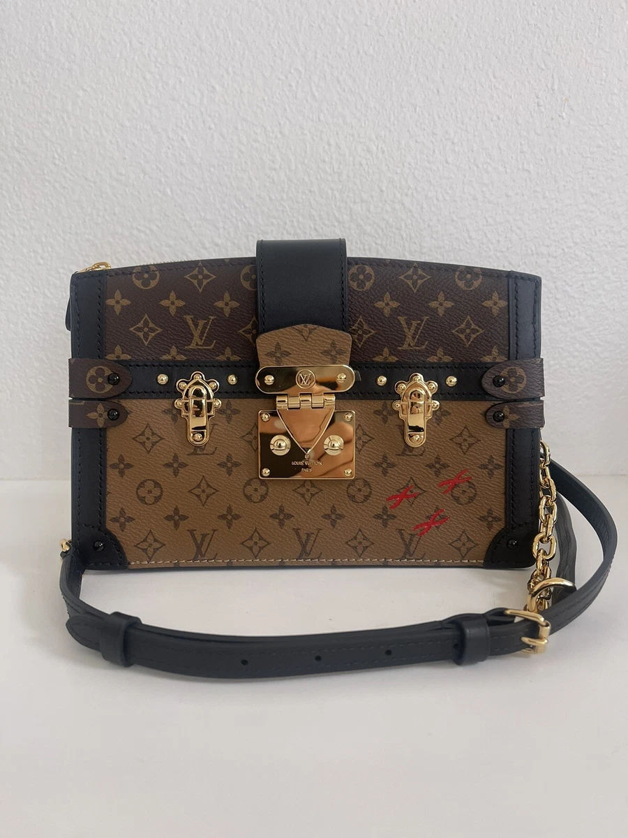 LOUIS VUITTON Trunk Clutch Reverse Monogram Crossbody Bag Brown