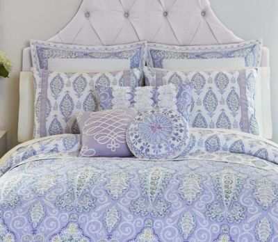DENA HOME ''LILAC'' 2pc  EURO SHAMS  LILAC/WHITE NIP  BEAUTIFUL