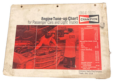 #ad Champion Engine Tune Up Chart For American Cars amp; Light Trucks 1964 1971 $5.99