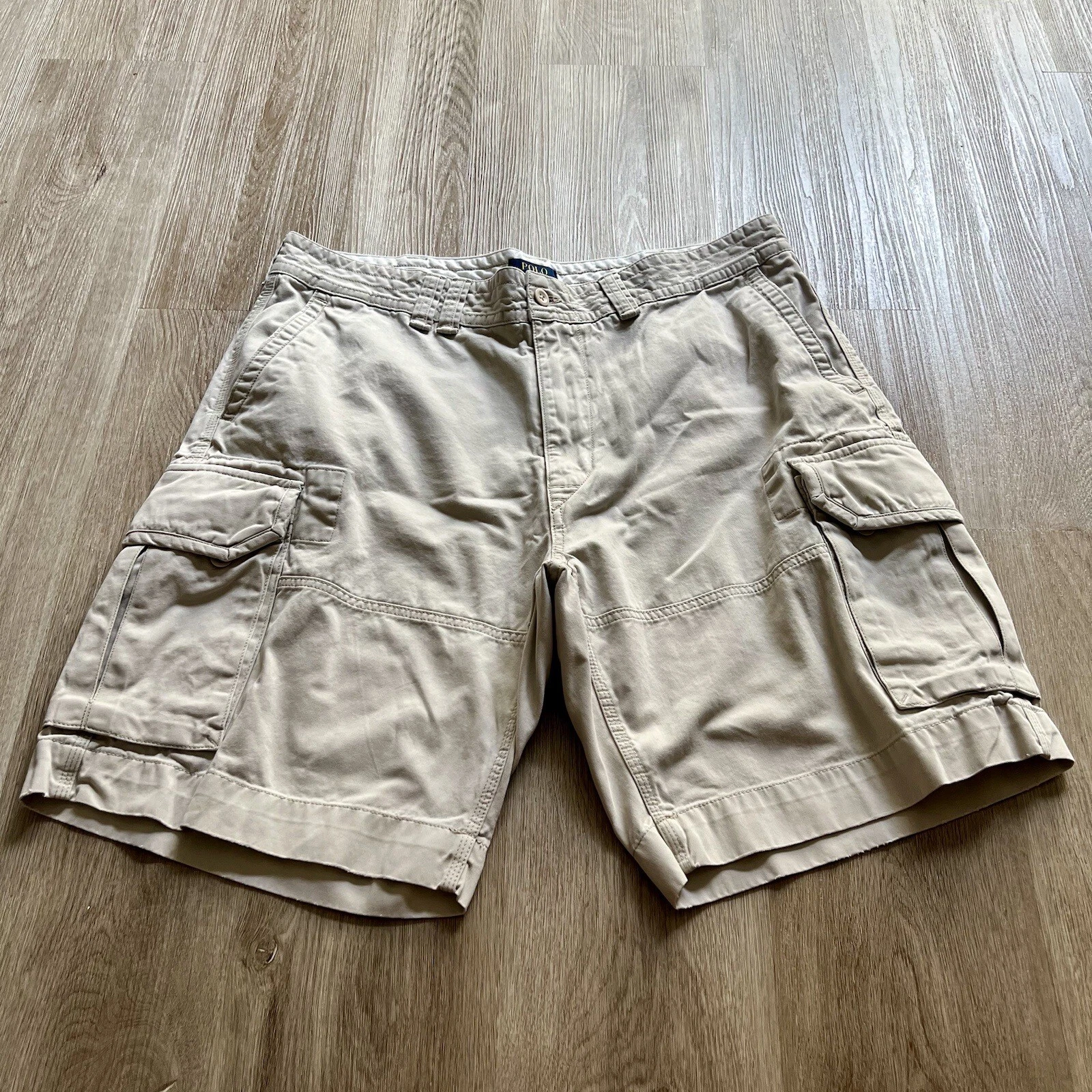 Polo Ralph Lauren Mens 40x10 Cargo Shorts Khaki Beige Classic Polo Chino Cotton