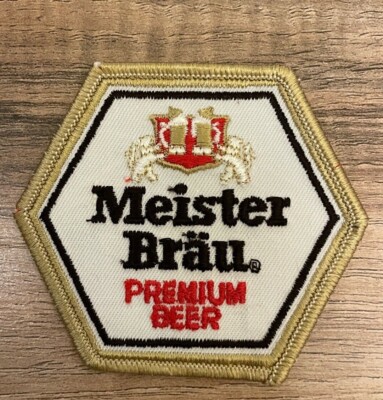 White Brown Gold Red Meister Brau Premium Beer Patch 3 1/2'' X 3''- Free Shipping