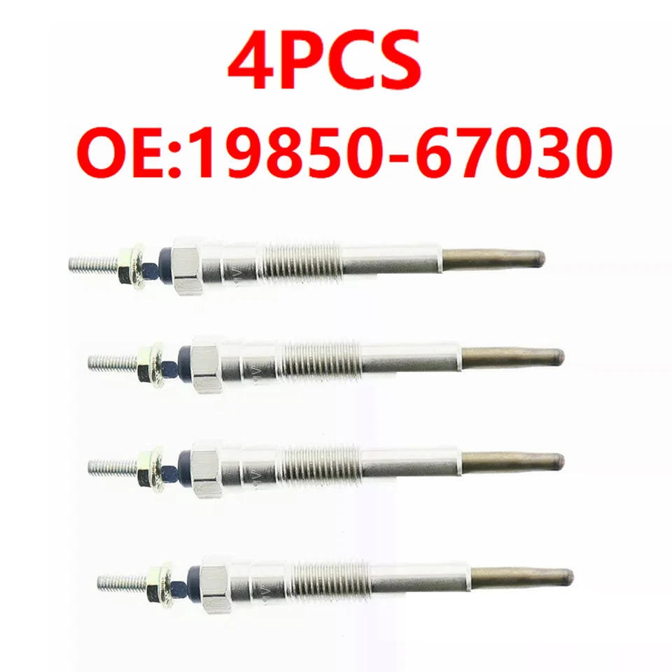 4X Bujía incandescente para Toyota 1KZ-TE HILUX HIACE PRADO 3.0 LTR 96-12 19850-67030 EE. UU. Foto 2 de 4