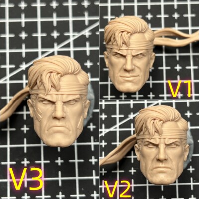 1/12 Unpainted Jim Lee Punisher Man Head Carved Fit ML Action Figure
