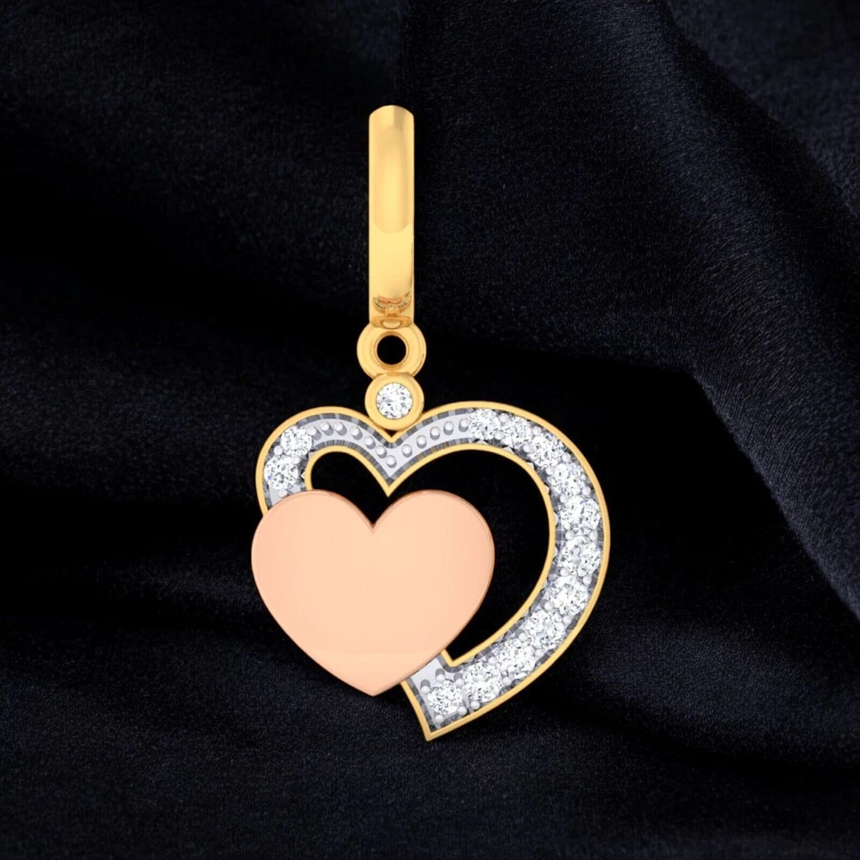 0.80 Cts F/VS1 Round Brilliant Cut Natural Diamonds Dangle Earrings in 14K Gold - Image 4 of 4