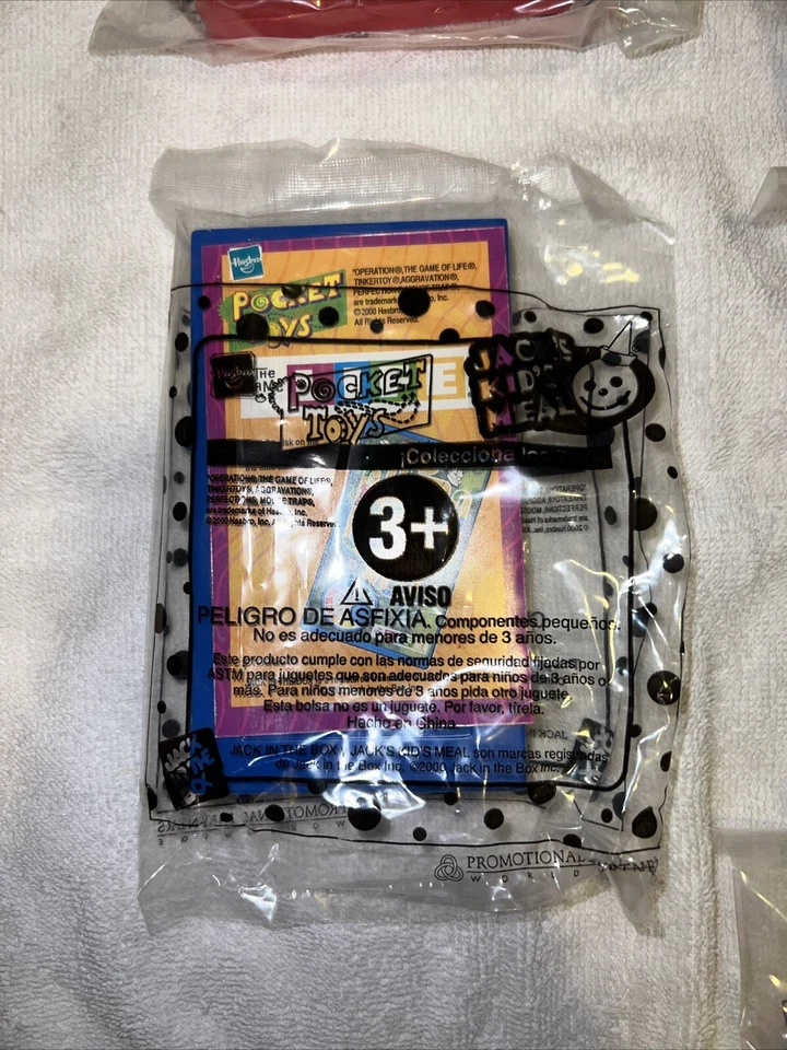 Jack In The Box - Jack Kids Meal - 2000 - Juego de 6 juguetes de bolsillo Hasbro nuevo en paquete Foto 4 de 4