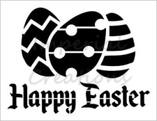HAPPY EASTER EGGS Egg Designs Decor 8.5 x 11 Holiday Stencil Plastic Sheet S307
