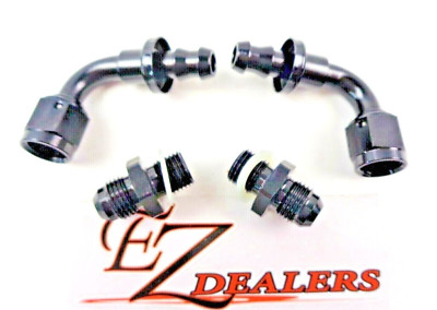4L60E 4L65E GM Straight Transmission Fittings -6 AN Male To Trans 90 push lock