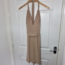 House of CB Dress Small Beige Bodycon Party Cocktail Backless BNWT - RRP £119