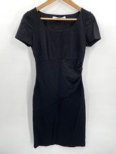 Diane Von Furstenberg Ponte Stretch Knit Short Sleeve Little Black Dress: Sz 4