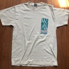 VTG 90’s WEST VIRGINIA Nurses Association T-Shirt Sz M USA Made Biege