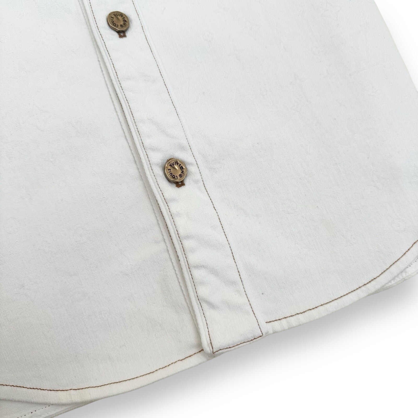 Louis Vuitton Embossed Monogram White Baseball Shirt L RRP £1000 image 7
