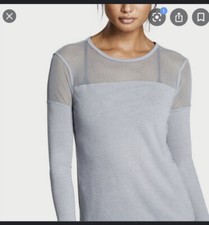 Victoria sport mesh long sleeve top grey