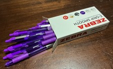 Image of ZEBRA Z-GRIP SMOOTH BALLPOINT PENS VIOLET MEDIUM BOX OF 12