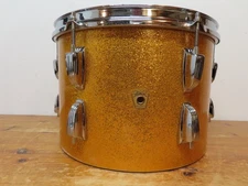 1962 Ludwig 9" x 13" Tom Drum 3 ply Mahogany Keystone Badge Gold Sparkle COB Rim