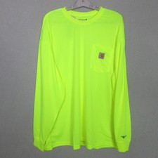 NWT Carhartt Force Men's Color Enhanced Long Sleeve Pocket Shirt Lime Size XL