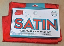 Blue Lagoon Satin Pillowcase & Eye Mask Set (New in Box) + Extra Satin 1