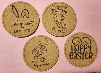 Easter Bunny cork coasters