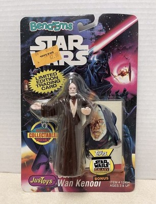 Star Wars 1993 Bend - Ems Obi -Wan Kenobi Just Toys Figure Topps Trading Card 