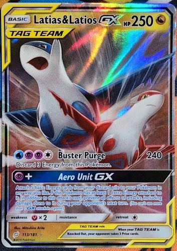 Latias & Latios GX 113/181 -Ultra Rare- Sun&Moon Team Up - Pokémon TCG - NM