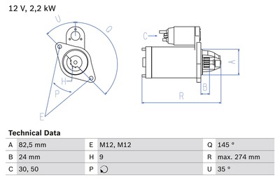 BOSCH 0 986 018 250 Starter für AUDI,VW