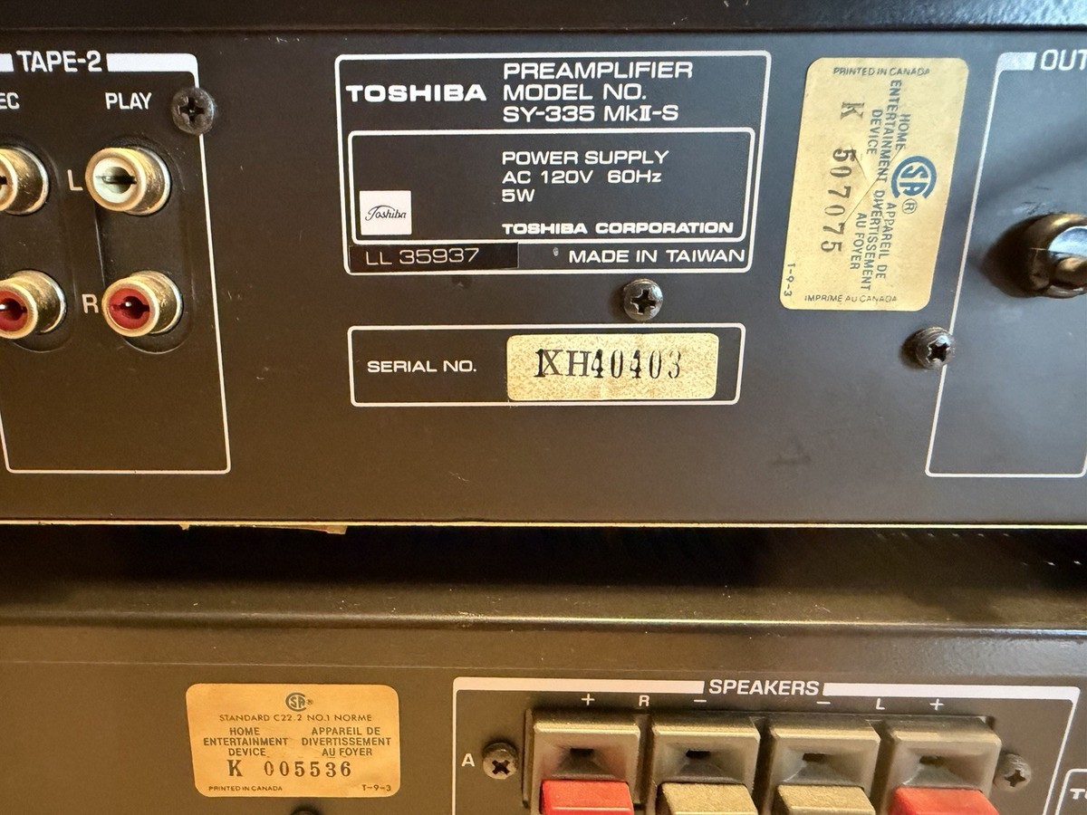 Toshiba AUREX SC-335 MK II Amp & Toshiba SY-335 MK II Preamp FULL