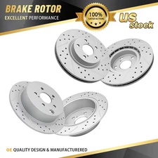 Front Rear Drilled Disc Brake Rotors for 2017 2018 2019 - 2023 Subaru Impreza