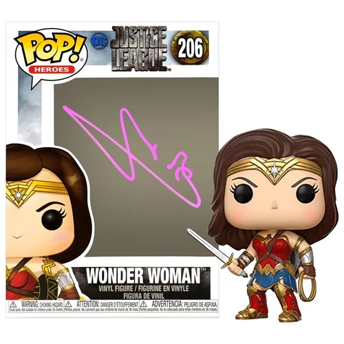 Gal Gadot Autographed Justice League Wonder Woman Pop Vinyl Figure #206 Vaulted