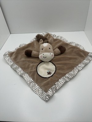 Douglas Baby Brown Horse Pony Plush Lovey Security Blanket w/ Satin Trim Stars