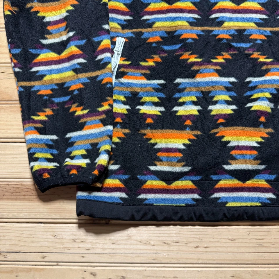 Chaqueta Pullover Vintage Y2K Suroeste Azteca Ikat Polar 1/4 Cremallera - Talla Grande Foto 4 de 4