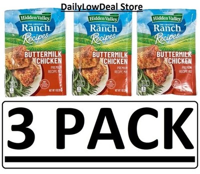 3 PACK - Hidden Valley Ranch Buttermilk Chicken Seasoning 1 oz (Total 3 oz)