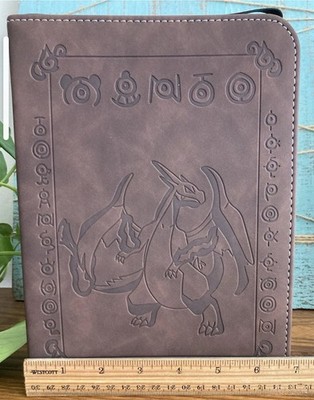 Charizard Embossed Zippered 3-Ring 4-Pocket Card Binder Brown/Black 11x7