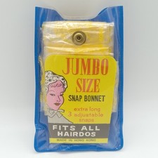 Vintage Snap Bonnet Jumbo Size Extra Long Rain Hat Yellow Floral Hong Kong