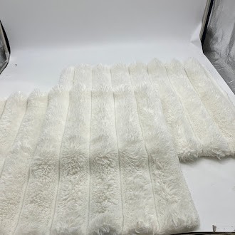 УЮТНЫЕ МЯГКИЕ ПОЛОСАТЫЕ НАВОЛОЧКИ ИЗ ИСКУССТВЕННОГО МЕХА NEELVIN 18X18 2шт ПУШИСТЫЕ БЕЛЫЕ 9390₽