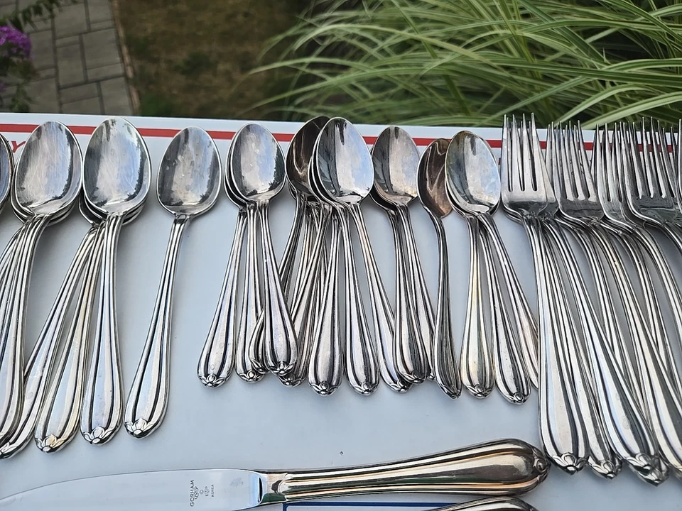 Lot Of 77-Gorham MELON BUD Silverplate Flatware Service For 13 Plus, Korea - Image 4 of 4