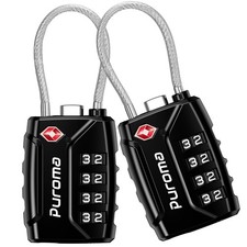 Puroma 2 Pack TSA Approved Luggage Locks, 4 Digit Combination Travel Locks Re...