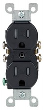 Leviton T5320-E 15A 125V 2-Pole Thermoplastic Duplex Black Tamper Resist Outlet