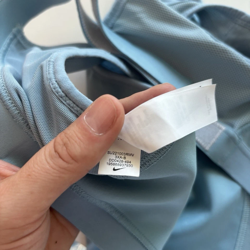 Nike Women's Size 3X Blue Logo Sports Bra Active Dri-Fit Mesh DD0428-010 - Image 4 of 4